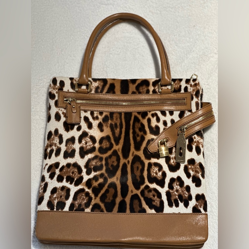 Dolce & Gabbana Leopard Calfskin Tote